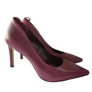Vince Camuto Burgundy Leather Pointed Toe Stiletto Pumps Women's 6M